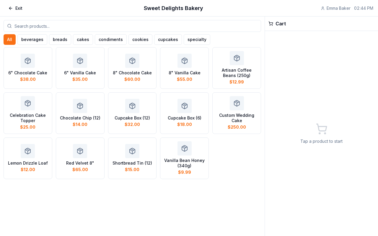 POS payment panel with cash, card, and split payment options