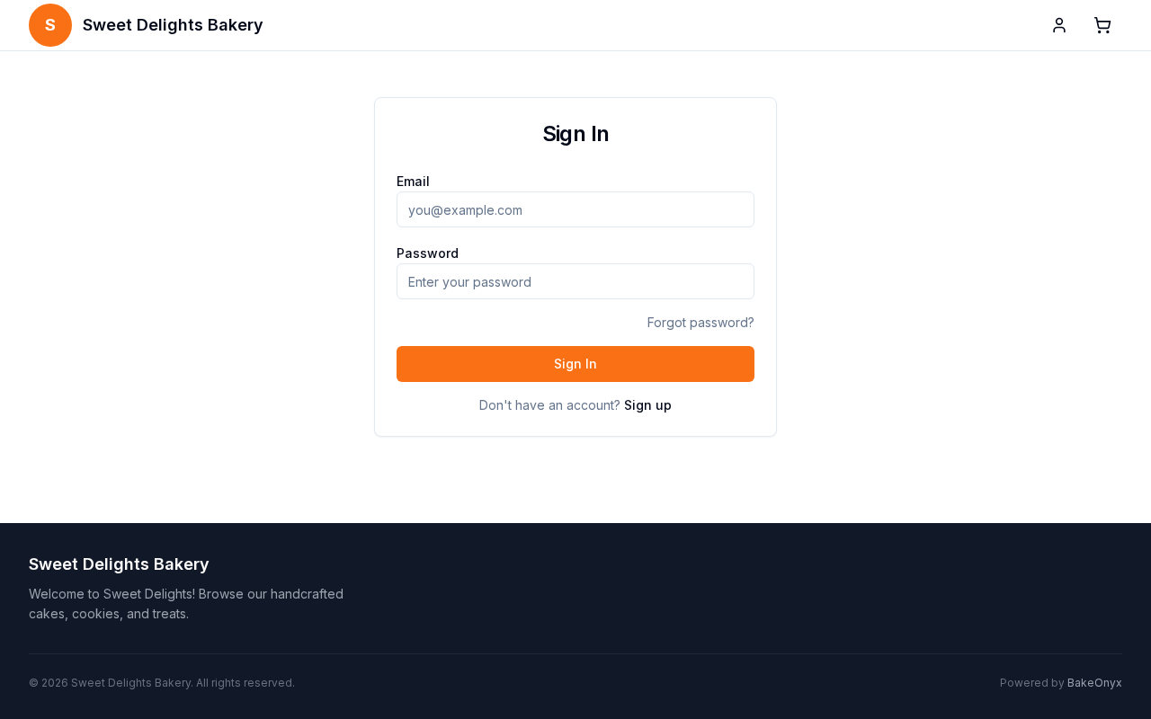 Customer account dashboard showing order history and account settings