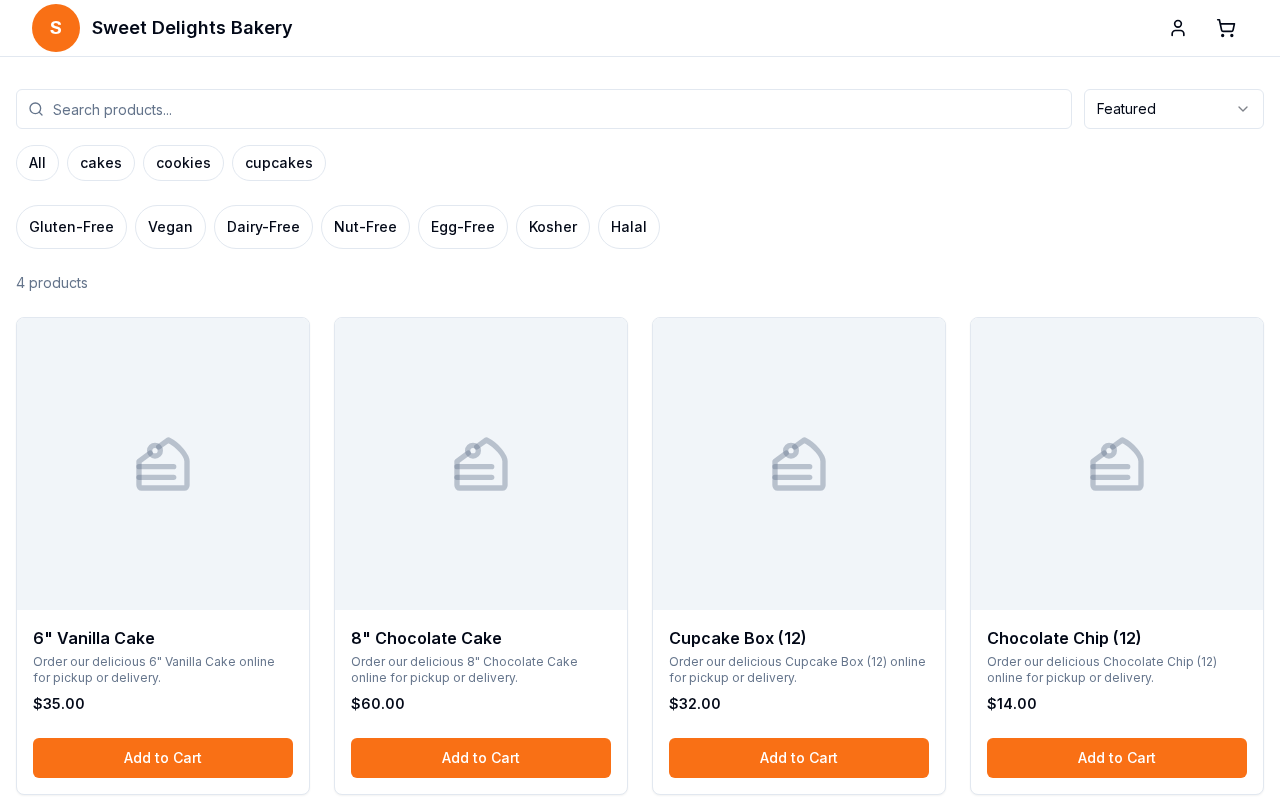 Public storefront view showing store name, products, and checkout button